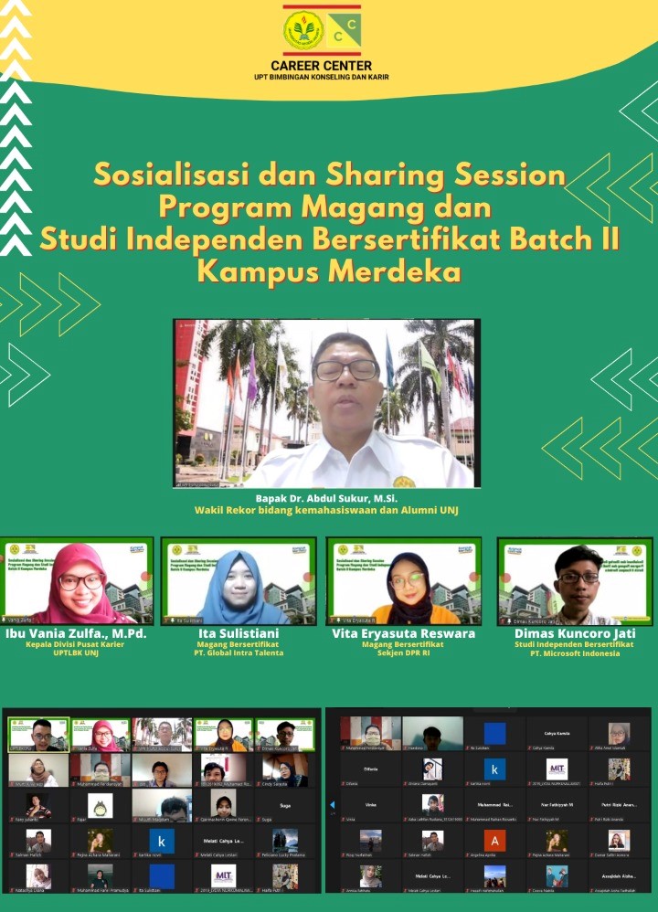 Sosialisasi, Workshop dan Sharing Session Program Magang dan  Studi Independen Bersertifikat Batch II Universitas Negeri Jakarta