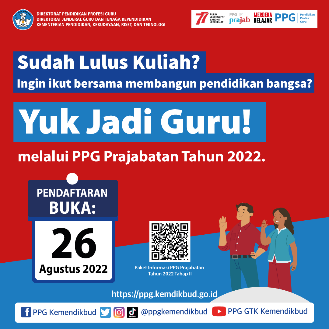 (Bahasa) Info pendaftaran PPG Prajabatan 2022